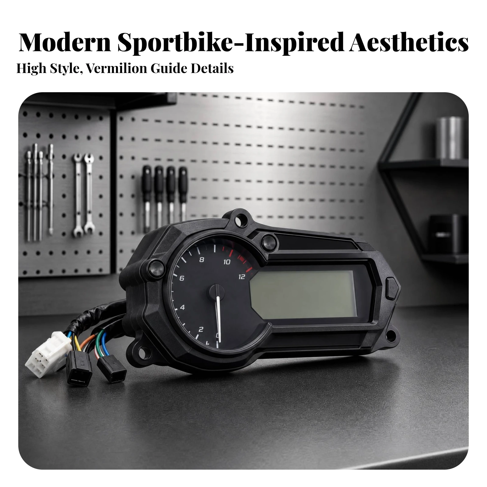 Rpm Display Motorcycle Speedometer Tachometer Multi Function Vehicle Accessory Upgrade LCD Speedometer LCD Dashboard Gauge