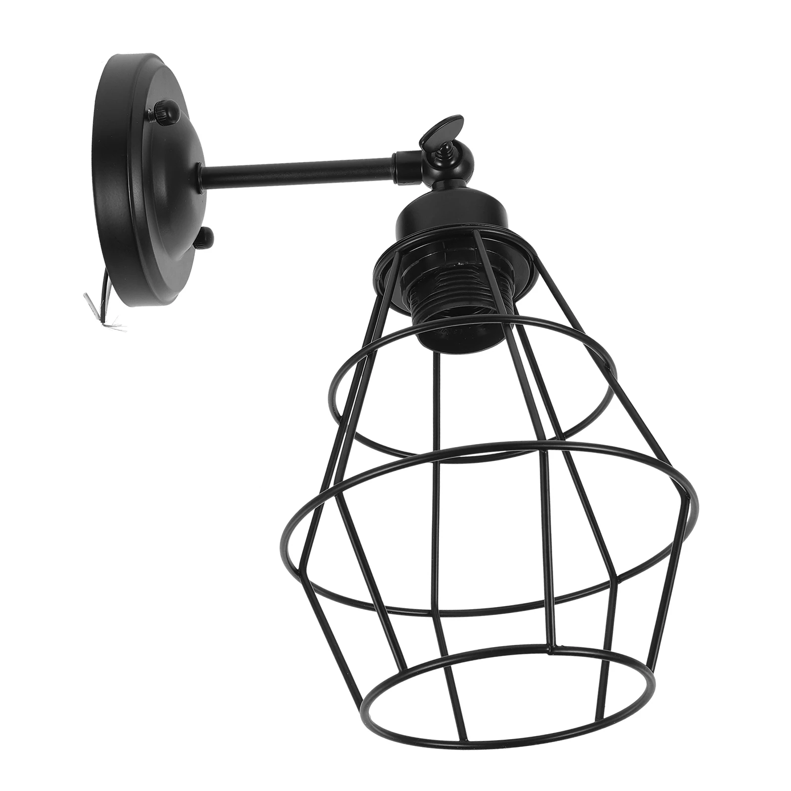 

Vintage Industrial Wall Lights Iron Cage Lampshade Decorative Lighting For Living Room Bedroom Stairs Hallway Led Compatible