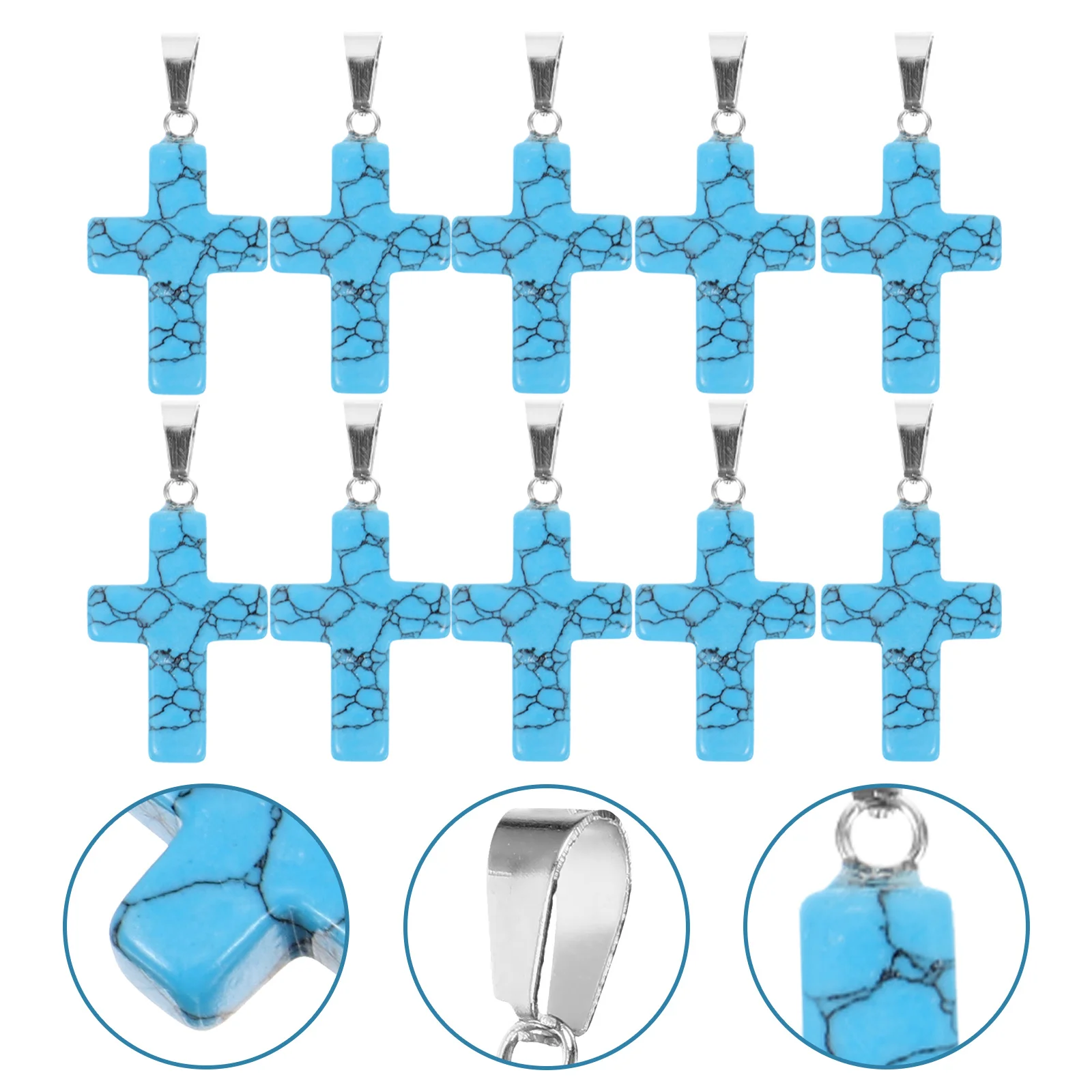 

10Pcs Crystal Cross Charms Vintage Small Cross Pendant for Necklace Bracelet Earrings Jewelry Making DIY Accessories