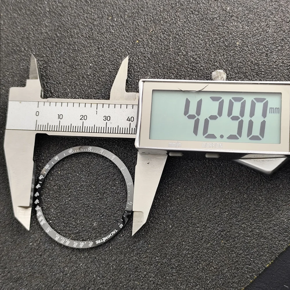 Flache 39/42,9mm Keramik-Lünette Schwarz/Blau Passend als Ersatzteil für Uhrenlünette Uhrenzubehör für Herren – Detail 8