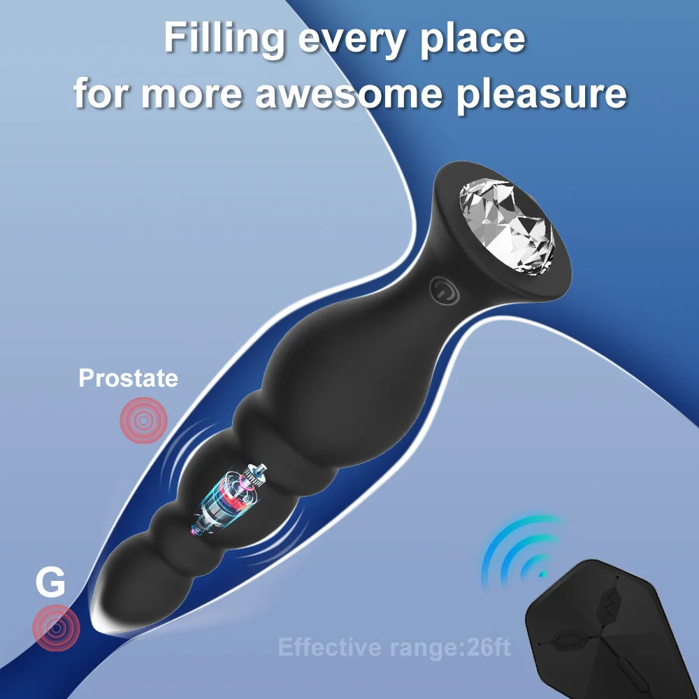 4 Sizes Anal Plug Vibrator Wireless Remote Control Massager Anal Prostate Stimulator Adult Male Female Sex Toy