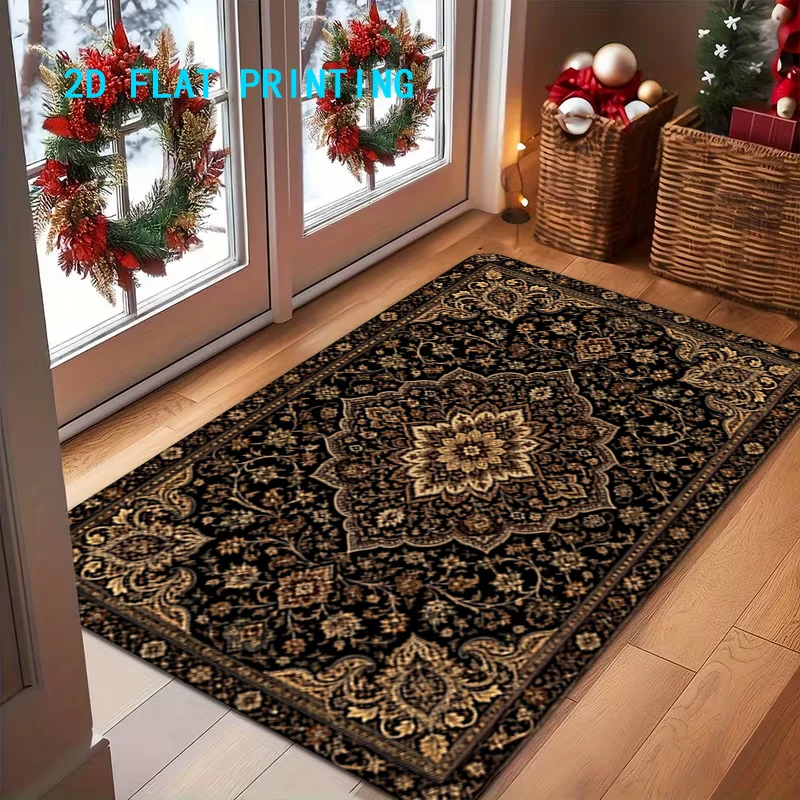 Hawaiian Paradise Welcome Doormat 2D Flat Printed Tropical Sunset Ocean Flower Floor Rug Non Real Embroidery Entryway Home Decor