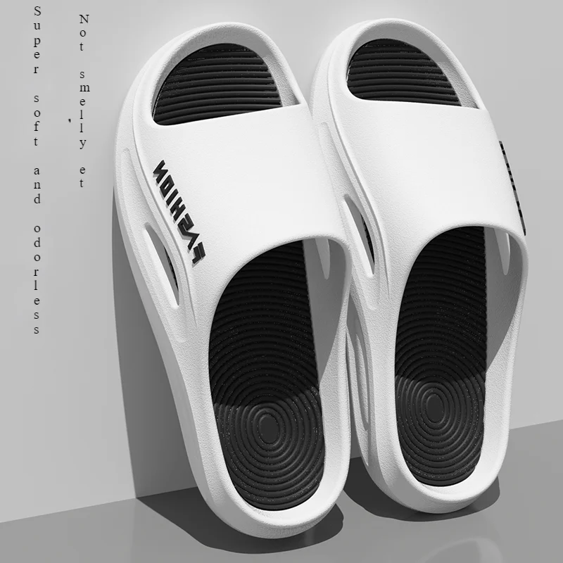 

Men's Summer Slides - Ultra Soft Thick Sole Slippers for Indoor/Outdoor, Anti-Slip & Odor-Resistant Beach House Sandals