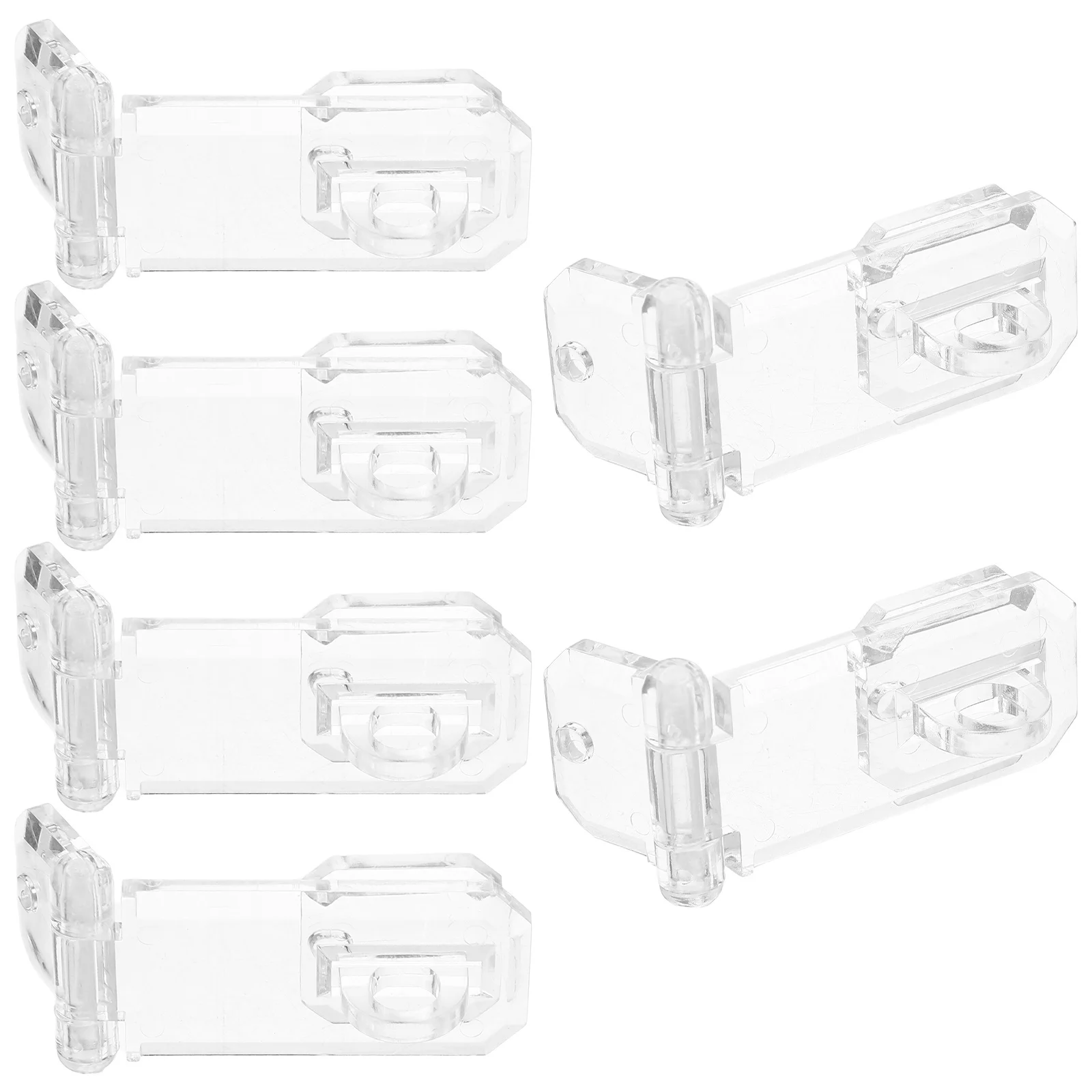 

6pcs Acrylic Display Box Clear Hinge Latch Snap Buckle For Cabinet Drawer Retail Showcase Lightweight Scratch Resistant Modern