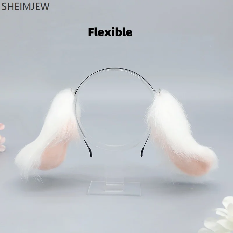Cute Animal Simulation Dog Ears Lolita Cute Plush Headband Plush Rabbit Halloween Role Playing Hair Accessories Headdress