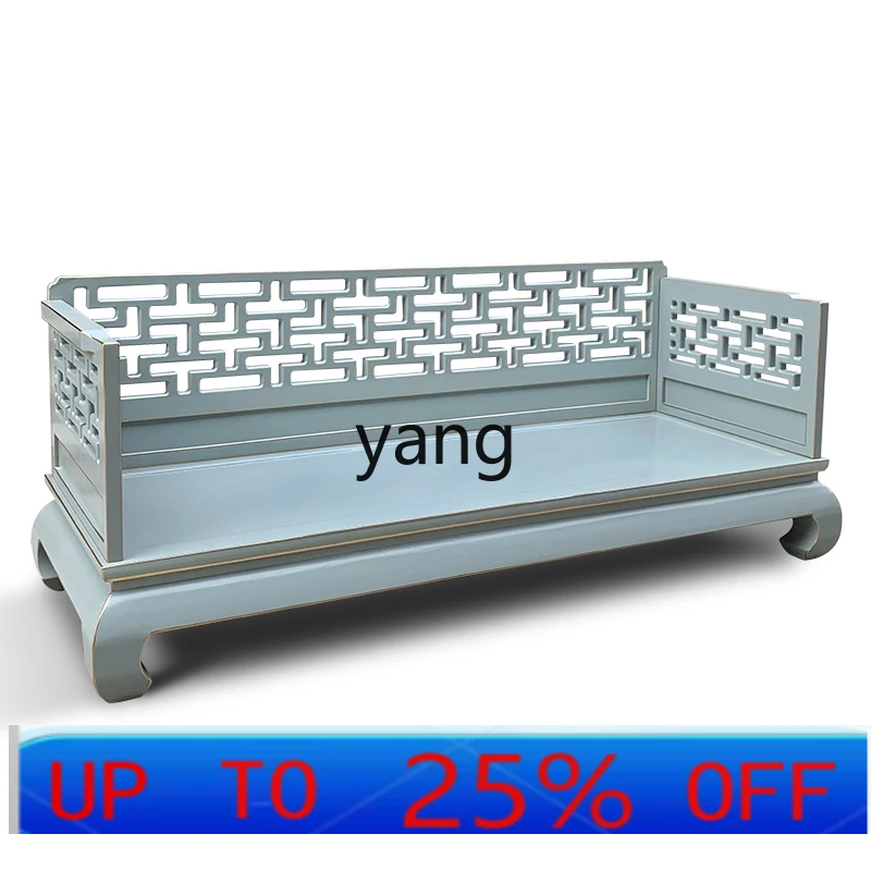 

LMM new Chinese solid wood Arhat bed color paint antique swastika grohan couch living room sofa bed