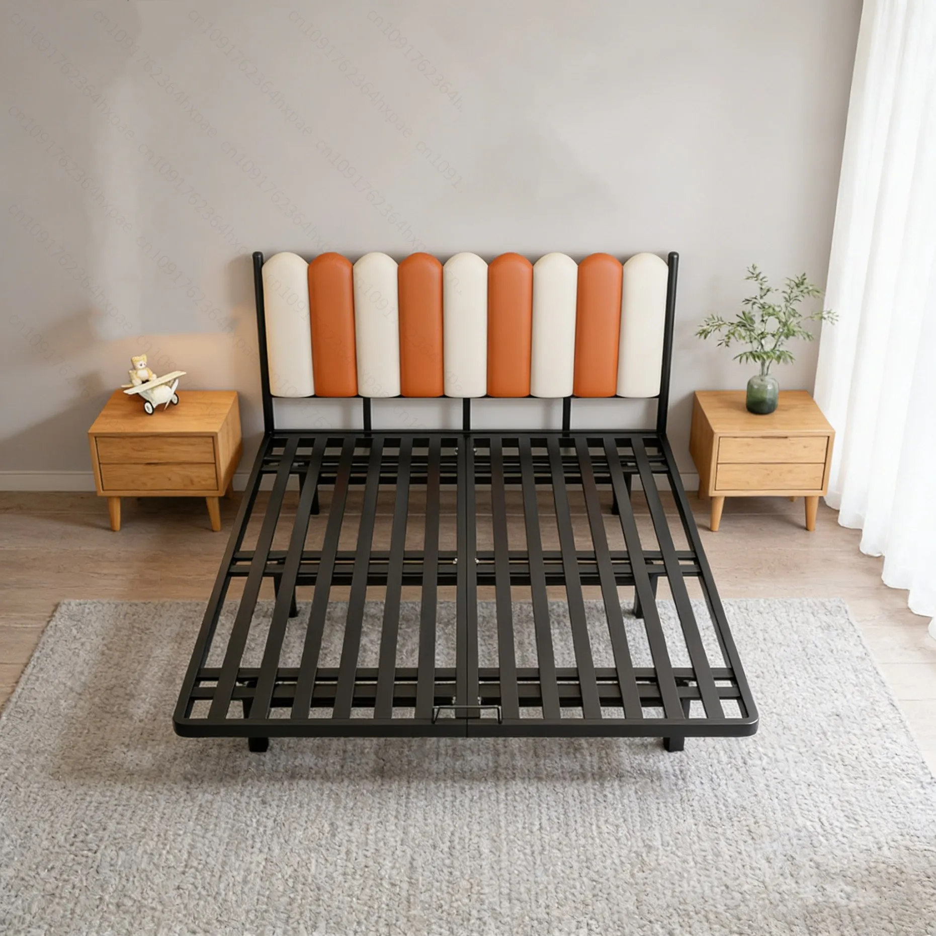 

Скандинавские прочные основания для матрасов с кожаным изголовьем, кроватные каркасы 1.2/1.5/1.8м, плавающие железные каркасы для кроватей, современные паллеты для матрасов