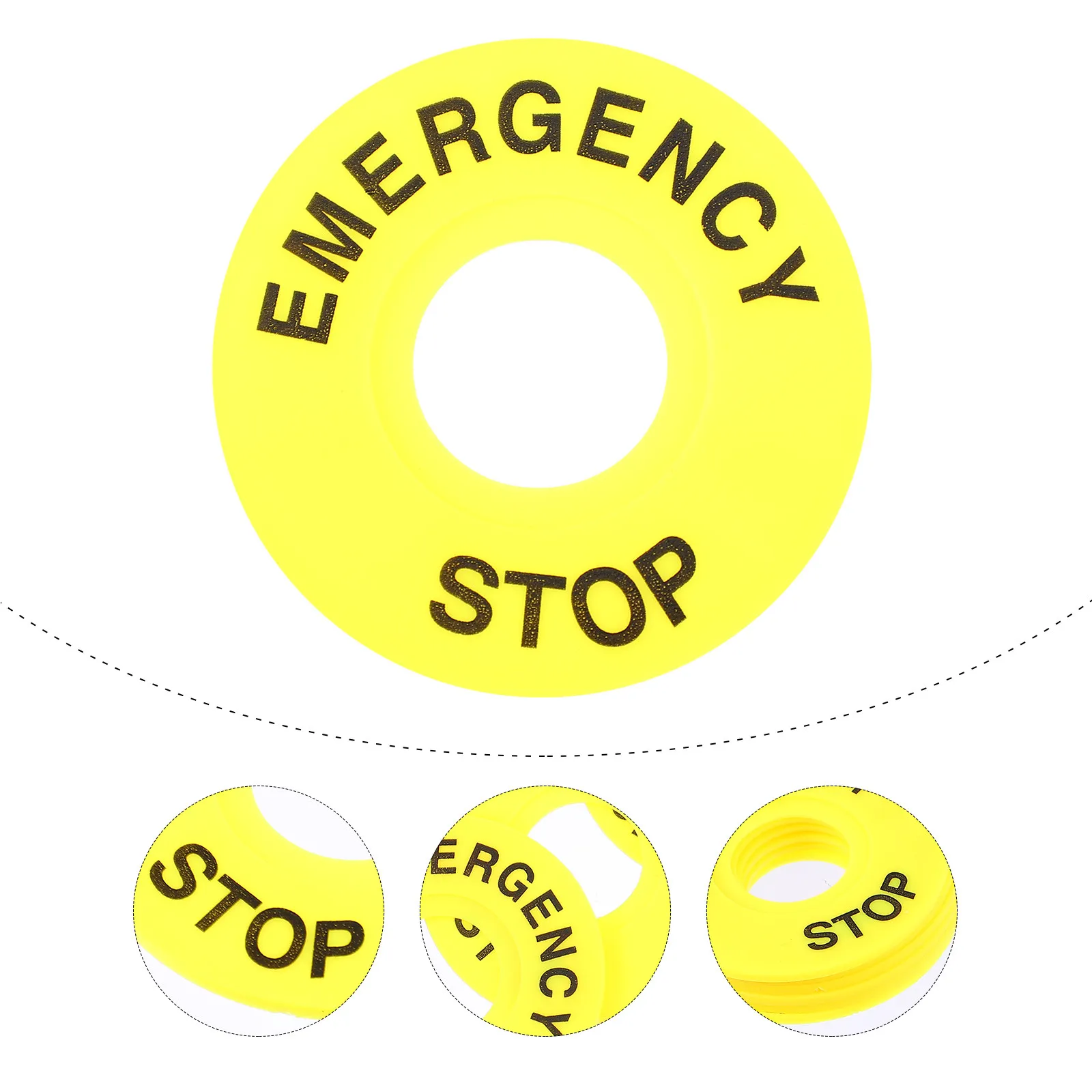 10Pcs Round Push Button Emergency Stop Ring Yellow 60Mm Outer Diameter 22Mm Inner Diameter Replacement Emergency Stop Sign