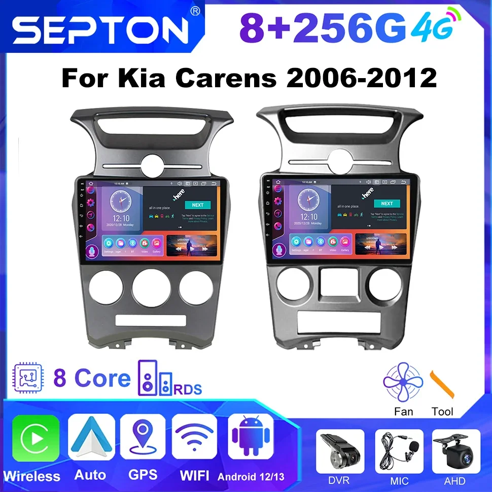 SEPTON Car Radio for Kia Carens 2006-2012 Multimedia Car Screen Android Auto Player Navi GPS 2Din CarPlay Head Unit 8core DSP