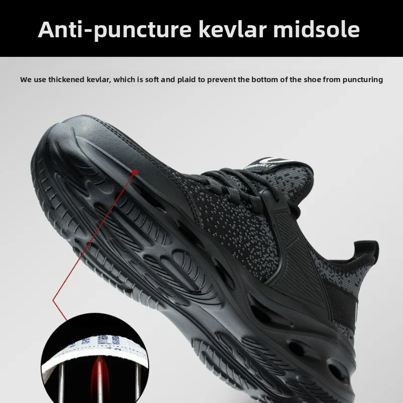 Herren-Sicherheitsschuhe, Stahlkappe, Herren-Sneaker, bruchsicher, pannensicher, Arbeitsschuhe, Arbeitsschuhe, rutschfest, atmungsaktiv