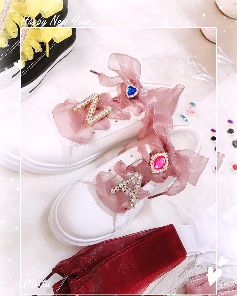 Schnürsenkel Schuh Schnalle Clips Perle Herz Liebe Charme Glänzenden Strass Schuh Schnürsenkel Dekoration Schuhe Zubehör Kinder Frauen 1 PCS – Detail 9
