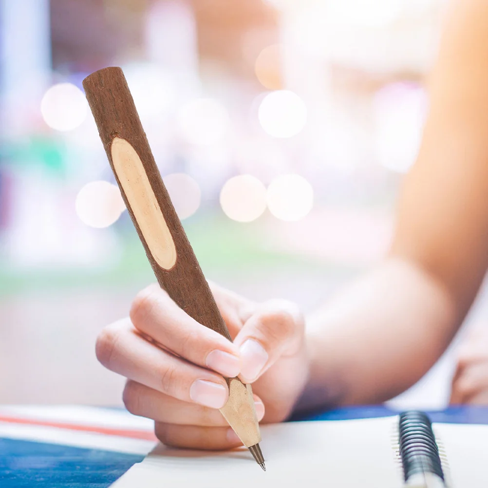 Stylos à bille en bois, écorce d'arbre, fournitures de bureau, 10 pièces