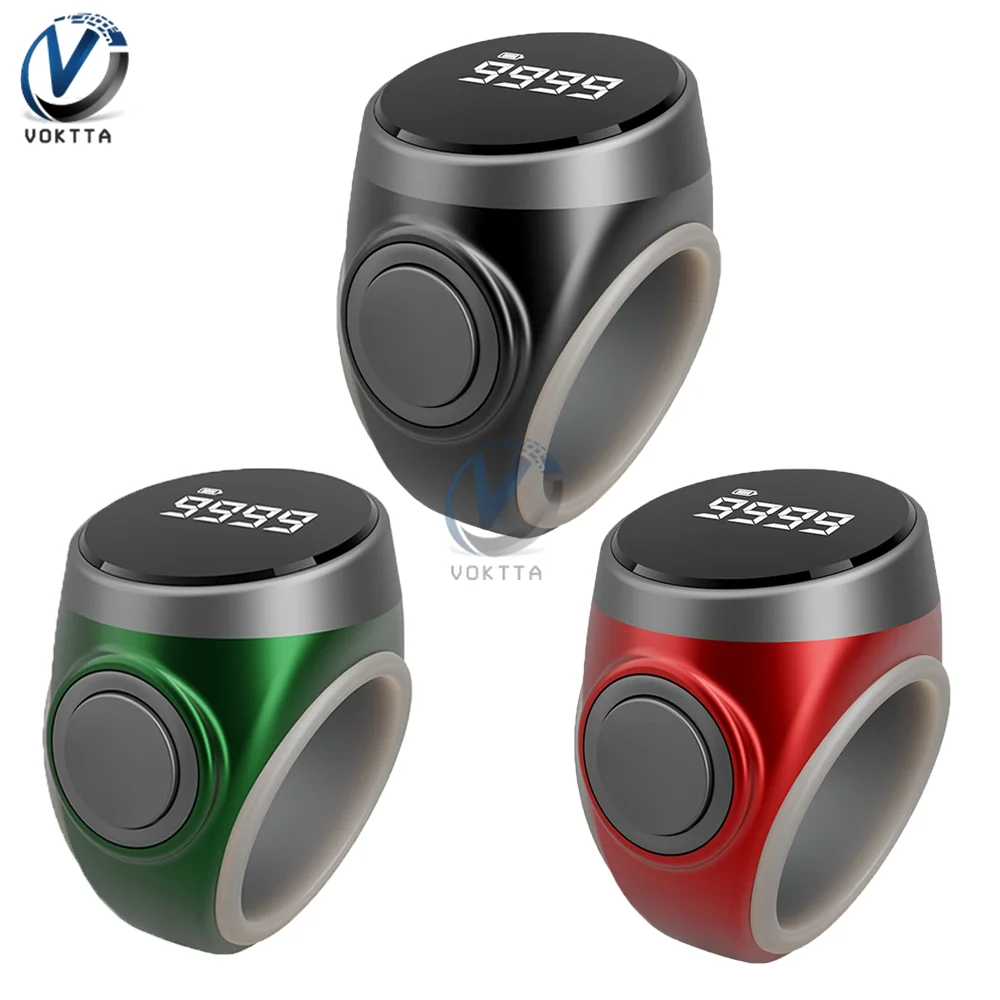 Smart Tasbih Tally Counter Type-C Rechargeable High-quality Muslims Zikr Ring Type Button Counter Prayer Time Vibration Reminder