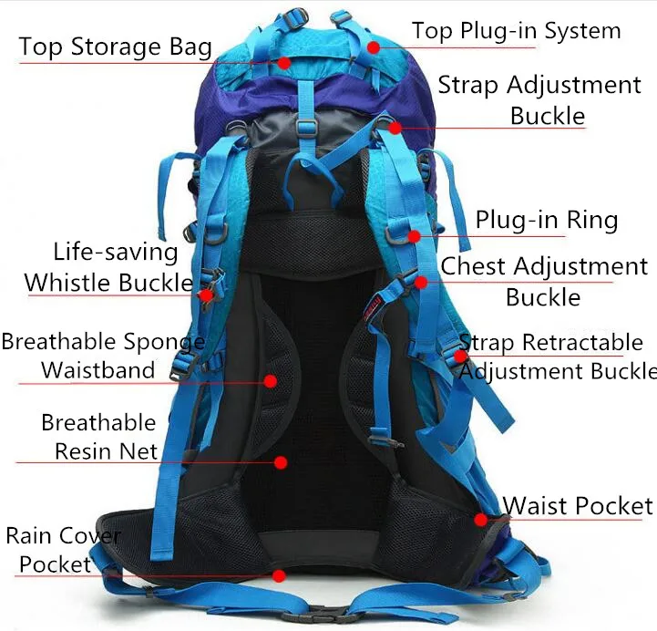 Imagem -03 - Selva King-outdoor Camping Shoulder Bolsa para Homens e Mulheres Mochila de Caminhada Viagens Montanhismo Impermeável Sports Bolsa Cy1005 55l