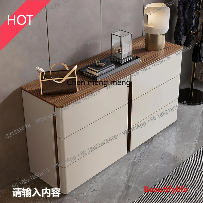 

M46 итальянское седло из цельного дерева, кожаное с шестью ведрами, входной шкаф для гостиной, шкаф для хранения, прикроватный шкаф