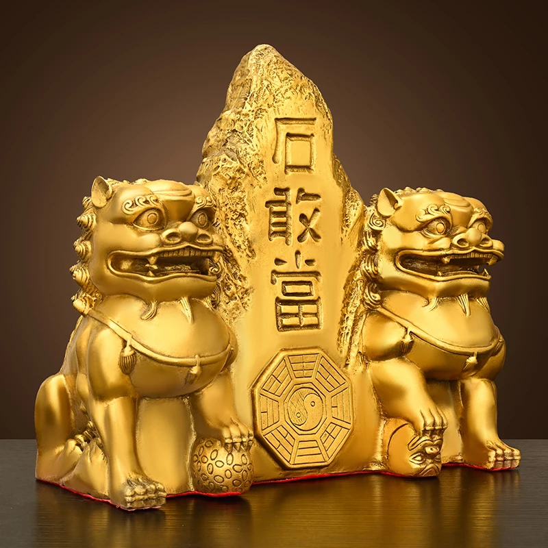 copper Shi Daring's Decoration Feng Shui Accessories Lion shaped Sculpture Statue Good Luck Gift Desktop decorations Exorcism