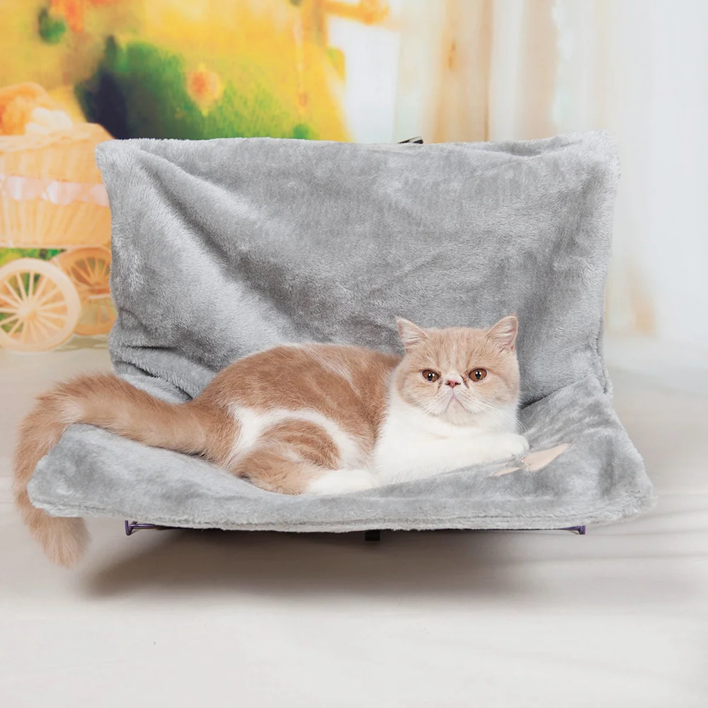 Cama de radiador de lujo para gatos, Hammack colgante, cesta de forro polar suave, marco de hierro de Metal, cama cálida para dormir de invierno para gatos