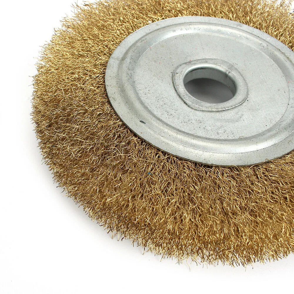 1pc 100-250mm Soft Flat Brass Copper Wire Brush Polishing Wheel Crimped For Grinder Abrasive Tool Metal Derusting Wood Deburring