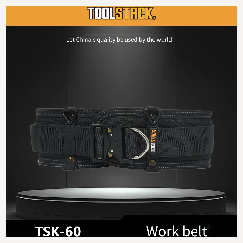

TOOLSTACK Sturdy Metal Automatic Buckle Hard Tactical Belt Double Layer Thickened Hanging Men's Heavy Tool Waist Belt