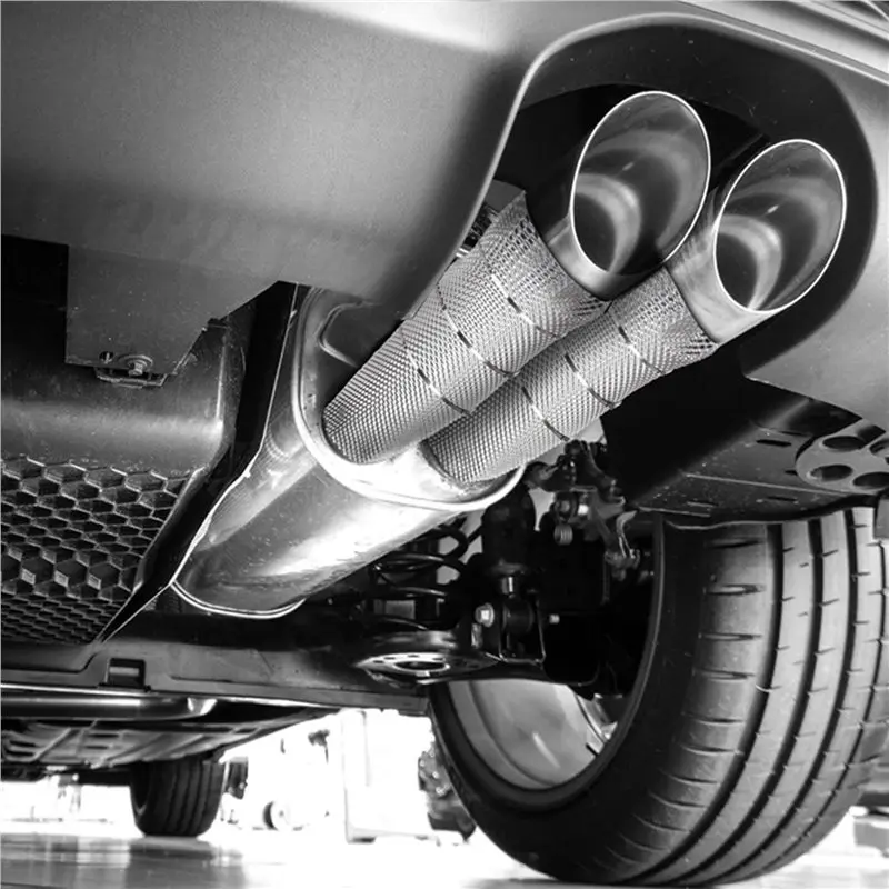 ABUH-3X Exhaust Heat Shield Automotive,15 X 39Inch Embossed Aluminum Heat Shield Muffler Exhaust Wrap With 6 Cable Zip Ties