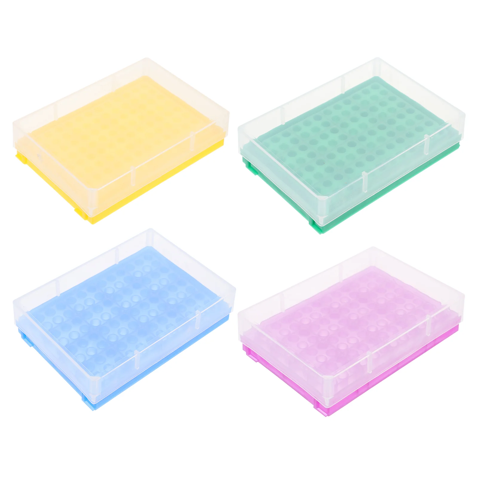 

4 Pcs Microtubules Centrifuge Tube Box Lab Rack Pp Plastic Micro-Tubes Holder Case