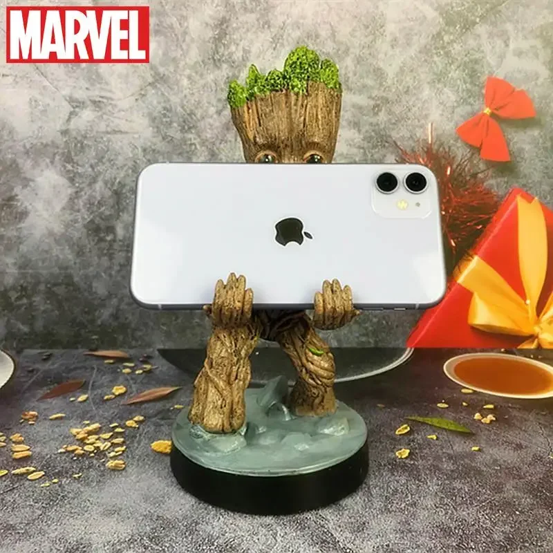 20CM Guardians of The Galaxy Groot Model Game Controller Stand Toy Marvel Cute Tree Man Mobile Phone Stand Model Christmas Gift