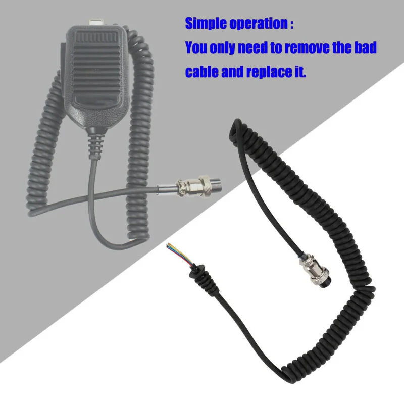 Environmentally Friendly and Long Lasting 8 Pin Speaker Microphone Cable Replacement Cord For For KenwoodICOM Radio