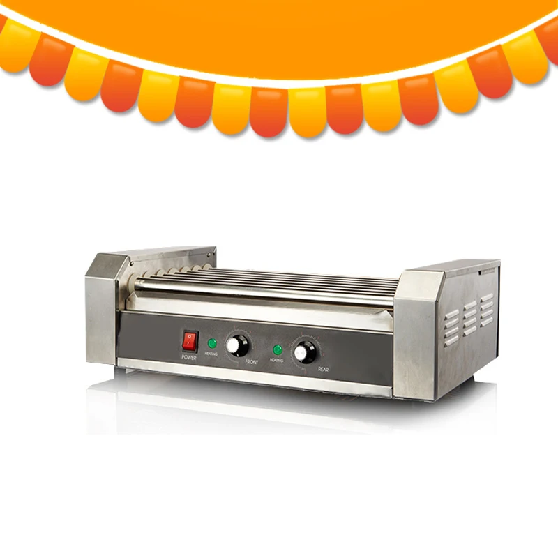 ماكينة شواء السجق المشوي ، الفولاذ المقاوم للصدأ الراقي ، آلة الهوت دوج ، آلة السجق ، 7 عصا تجارية