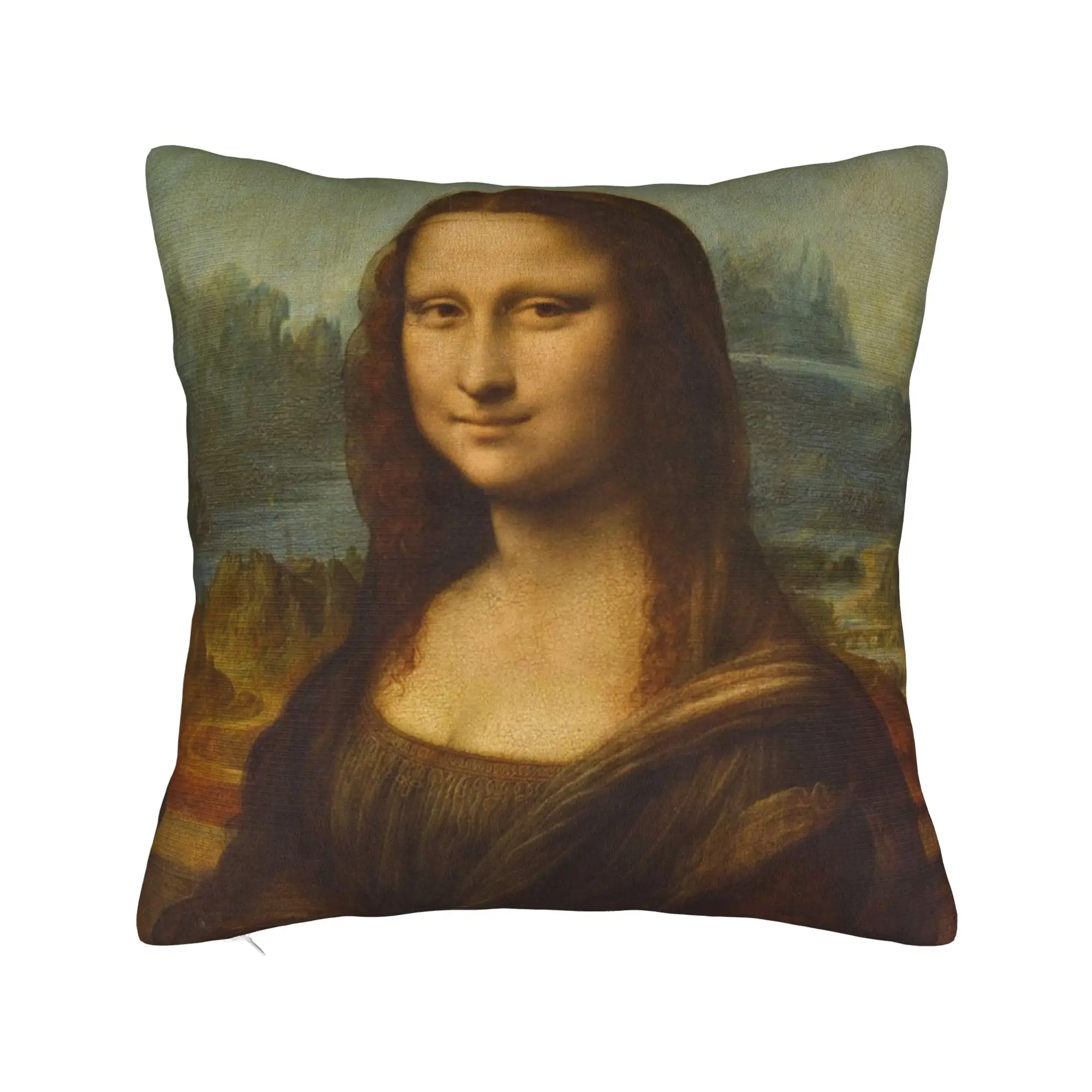 Iconic Mona Lisa Pillow Case  Comfy Pillow Cover Cute Funny Pillowcases For Living Room Sofa