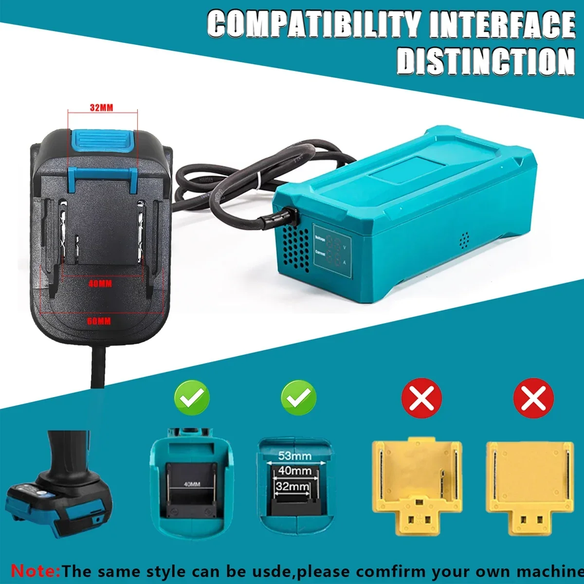 محول طاقة 220VAC إلى 20VDC 55A متوافق مع واجهة الأدوات الكهربائية ماكيتا 18 فولت للأدوات الكهربائية #5