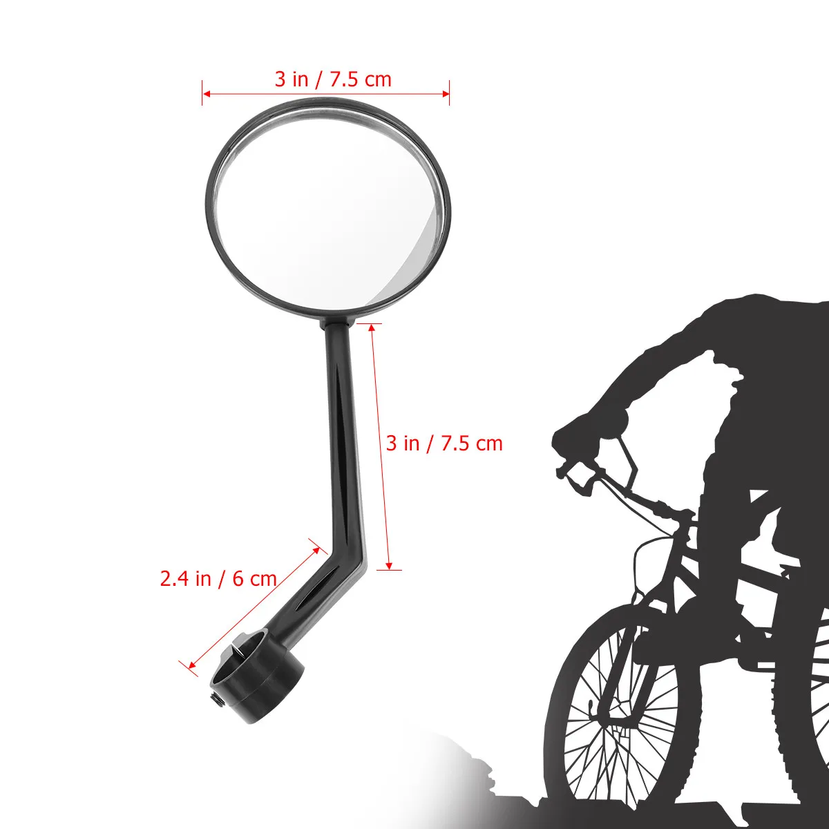 2Pcs Safety Rear View Mirrors for Bike Adjustable 360 Degree Rotating Large Lens Scratch Resistant Handlebar Cycle Rearview