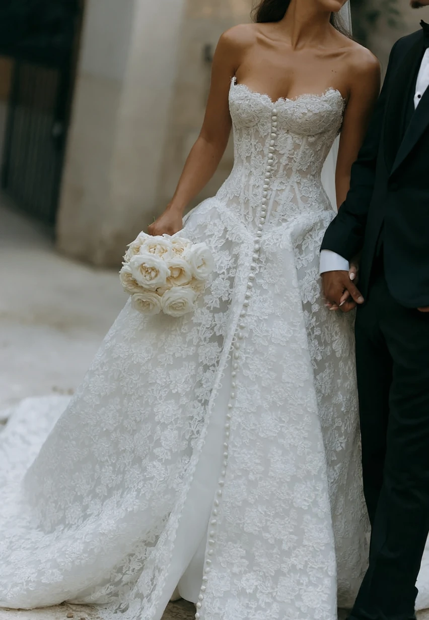 

Customized Elegant Sweetheart Lace Appliques A-line Wedding Dress Romantic Floral Embroidery Bridal Gown Vestidos De Novia