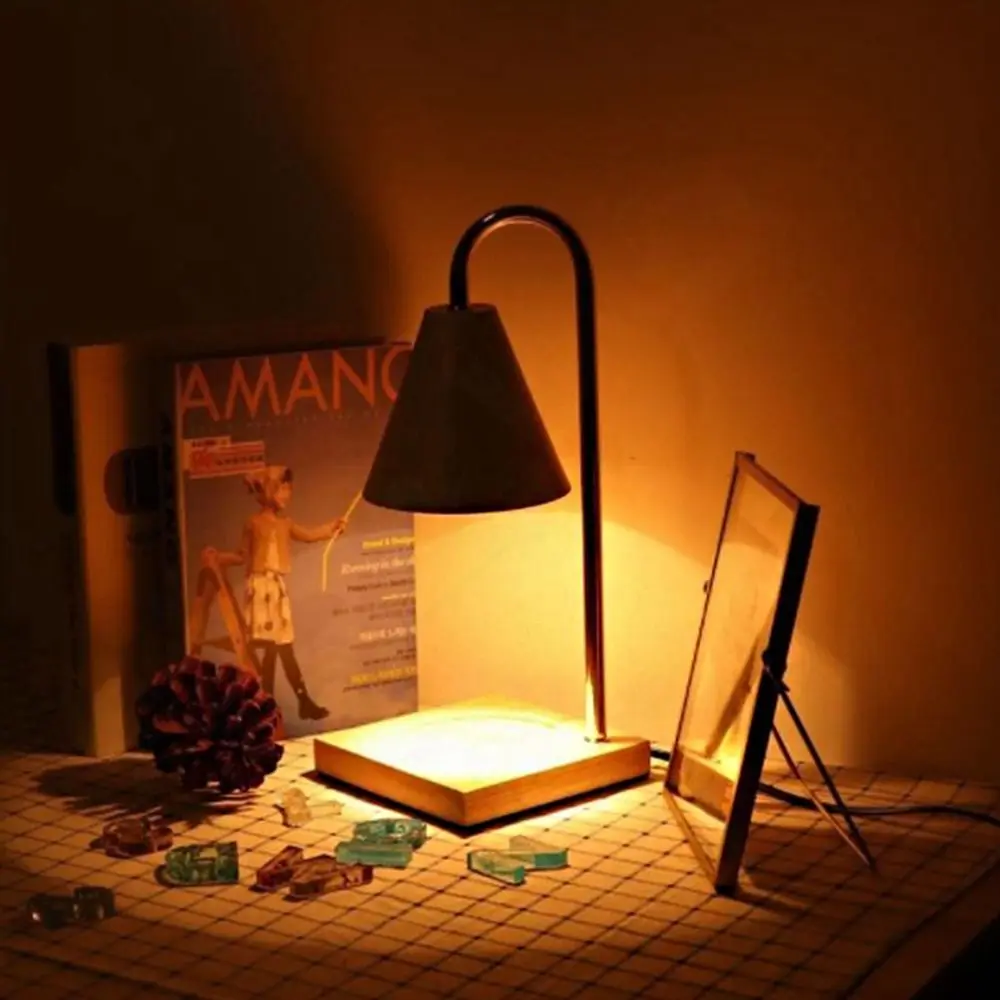 Aroma Diffuser Candle Warmer Lamp Aromatherapy Solid Wood Base Candle Heating Lamp Desk Lamp EU Plug Candle Melt Warmer Gift