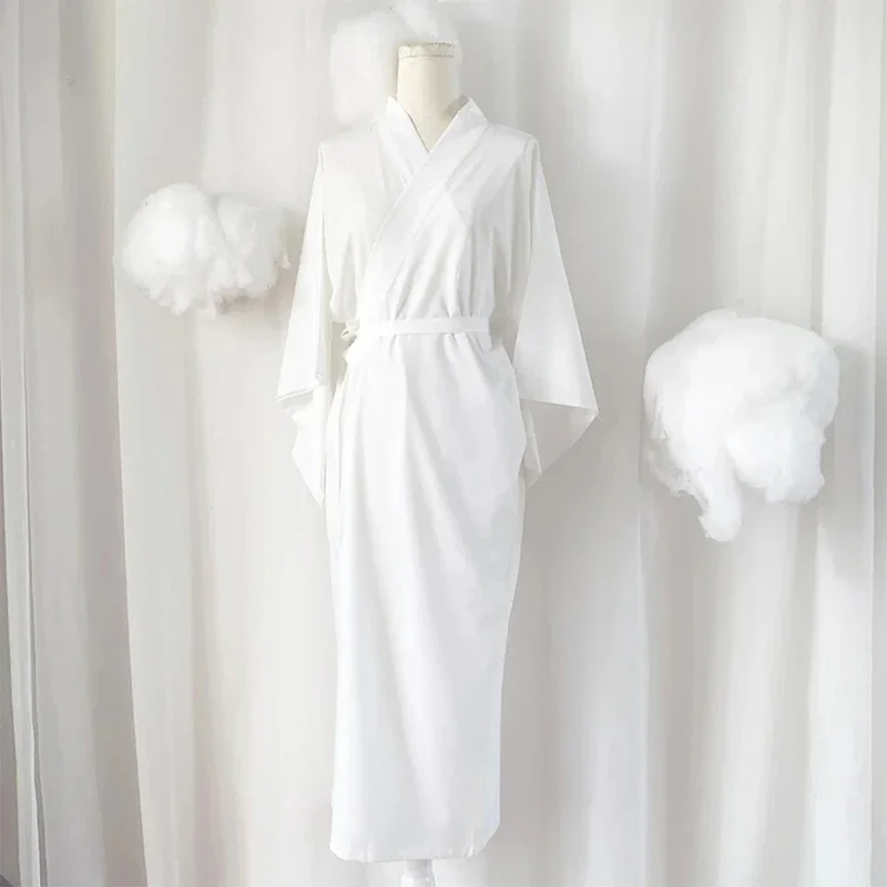 Japanese traditional kimono Juban women's white, Nik, lingerie with astronomical lining and belt, Haori