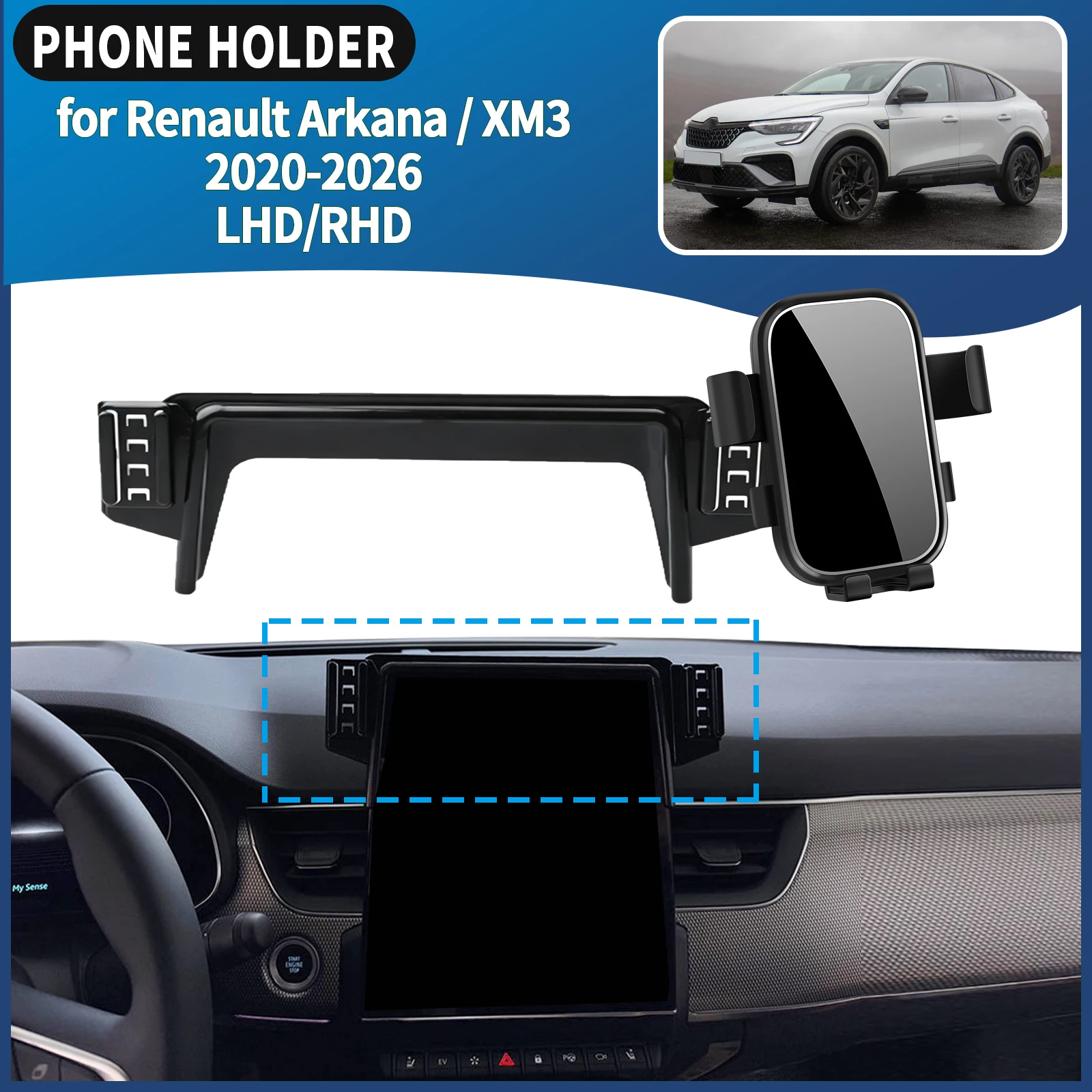 

for Renault Arkana XM3 2020 2021 2022 2023 2024 2025 2026 Car Specific Phone Mount GPS Easy Install Auto Accessories