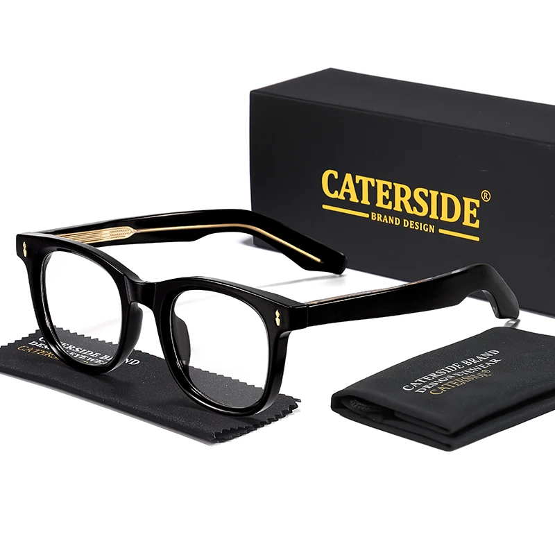 CATERSIDE Mode Männer Runde Brillen Marke Design Hochwertige Tr-90 Rahmen Acetat Kern Einsatz Bein Frauen Anti Blaues Licht Gläser – Detail 6