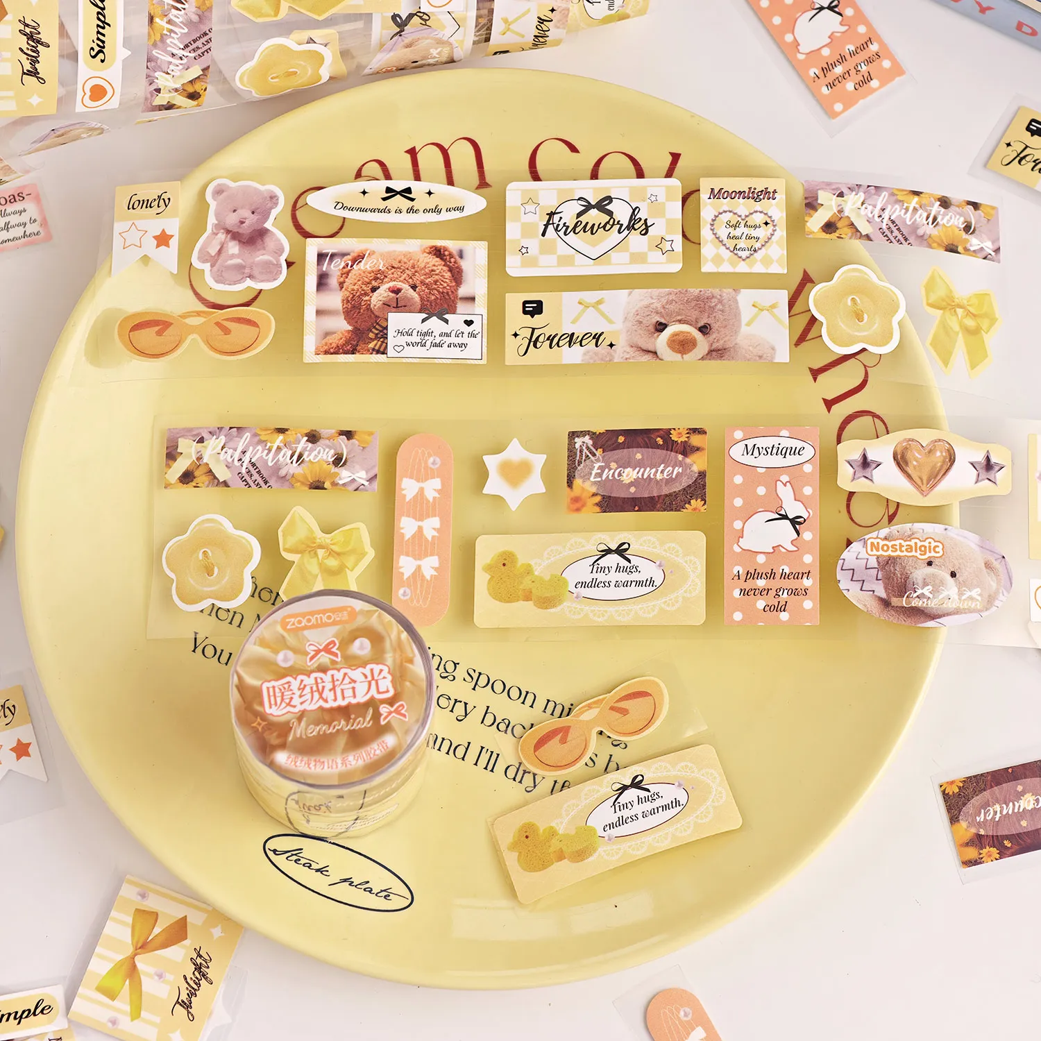 شريط اشي كوري لطيف، سلسلة قصص مخملية، ملصقات مواد زخرفية لحقائب اليد #3