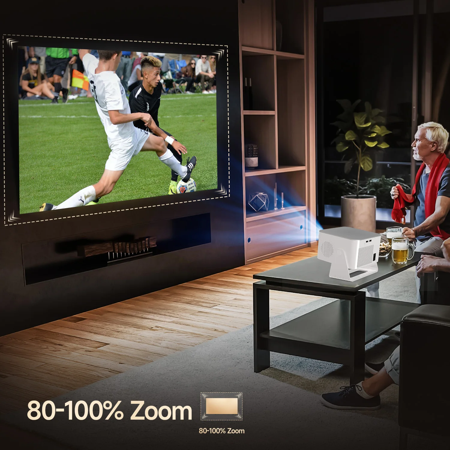 Magcubic Autofokus Android14 900ANSI 4K Projektor 8K Native 1080P HY350Max mit Wifi6 BT5.4 16G Allwinner H726 tragbar Outdoor – Detail 9