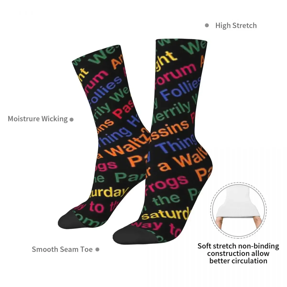 Stephen Sondheim Musicals (BlackBG) Socks Harajuku Quality Stockings All Season Long Socks Accessories for Man's Woman's Gifts