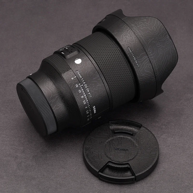 Per SIGMA 24mm F1.4 DG DN per SONY Mount Obiettivo Adesivo Protettivo Decalcomania Della Pelle Pellicola Dell'involucro Del Vinile Anti-Graffio Cappotto di Protezione