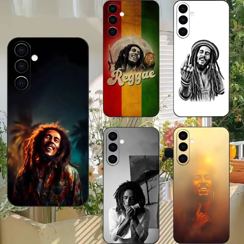 Lion B-Bob Marley Legend Singer  Phone Case For Samsung A72,A53,A71,A70,A52,A73,A51,Silicone Black Soft