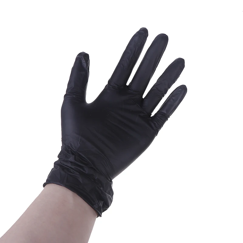 

100PCS Gloves Disposible Latex Free Black Nitrile PVC Gloves Housework Cleaning Car Industry Gardening Pet Care Cooking Tools