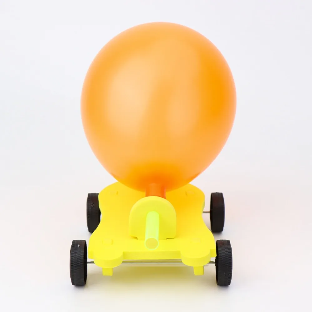 Homemade Balloon Rec oil Car Balloon Powered DIY Materials Puzzle Science Education Toy Car Re coil Force Educational Kit