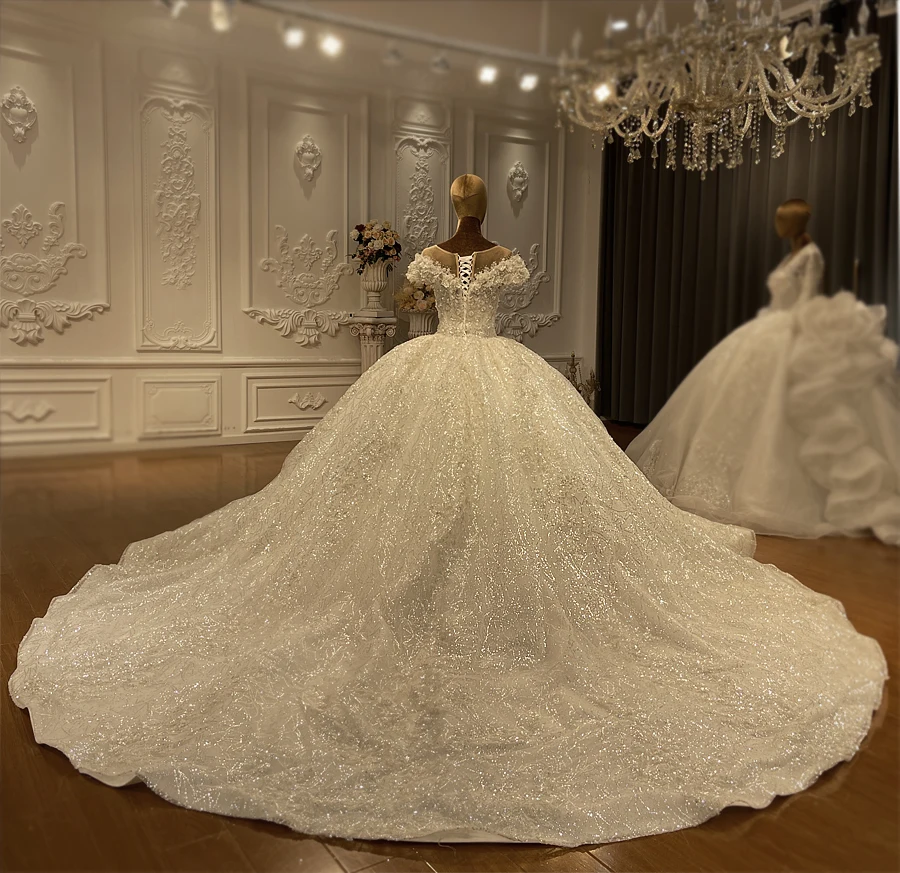 تخصيص NS4929 قبالة الكتف الأشرطة الكرة ثوب الزفاف أماندا Novias