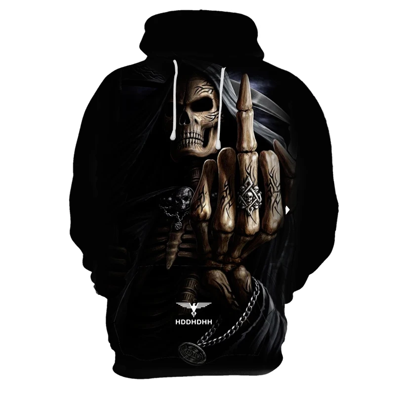 HDDHDHH Brand Fashion Skull 3D Printed Hooded Hoodies Men / Women's Sweatshirts Harajuku Hoody Streetwear Clothing Tops