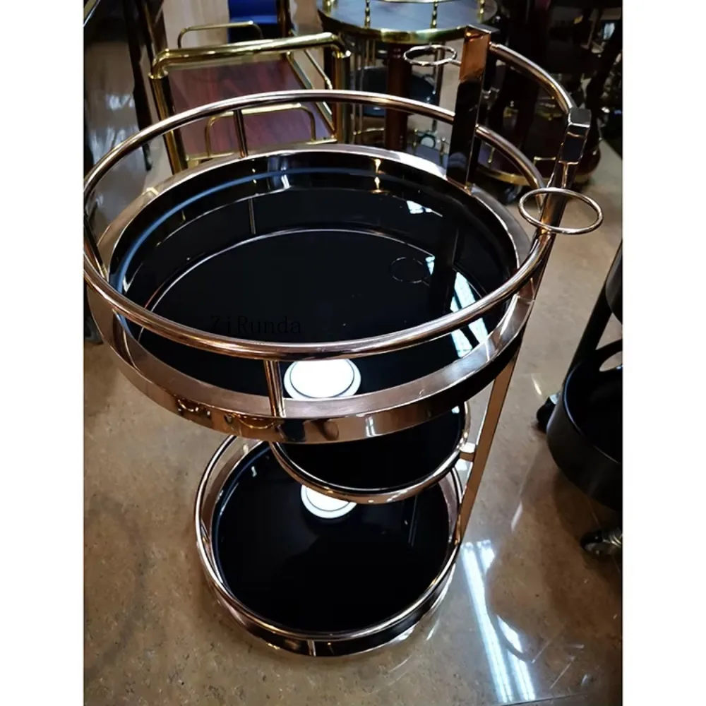 Розовое золото, многофункциональная ресторанная стойка для хранения чая и вина, тележка