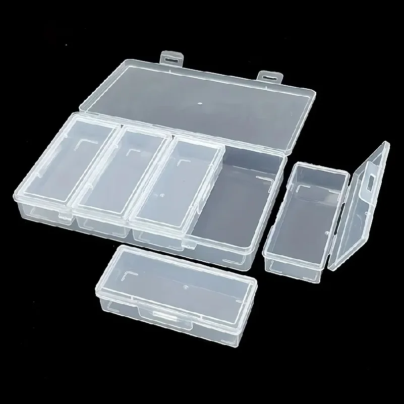 

4 Adjustable Dividers Clear Plastic Storage Organizer Box - Craft & Sewing Supplies Container with Removable Compartments