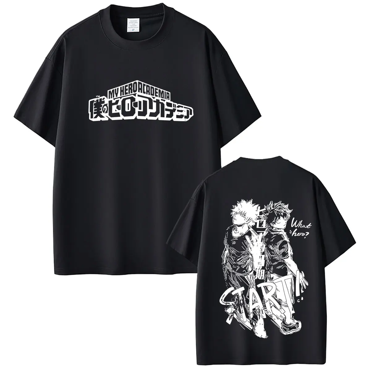 

Anime My Hero Academia Midoriya Izuku and Bakugou Katsuki Merch T Shirts Men Women Casual Oversized Streetwear Male Fashion Tees