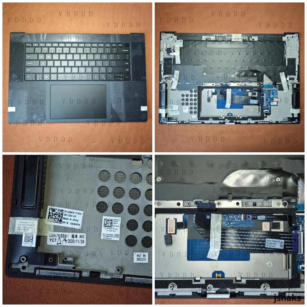 L...  For Dell XPS 17 9700 Precision 5750 Palmrest Upper Case US Backlit KB TP