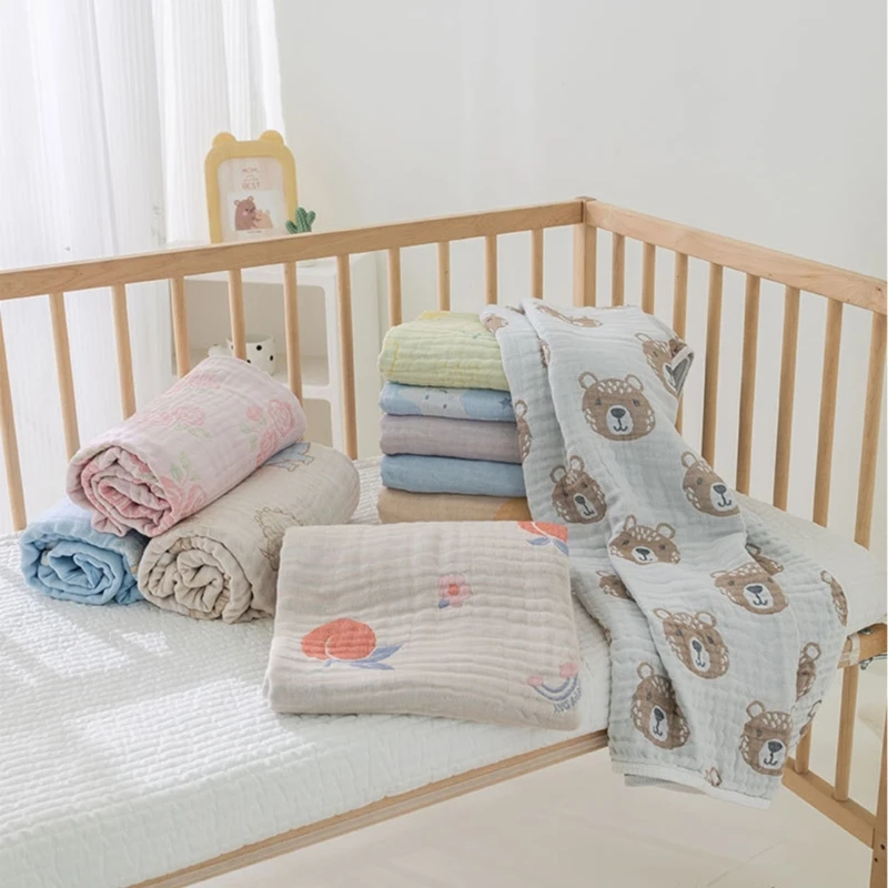 Baby-Pucktücher, Baumwoll-Musselin-Decke für Babys, weicher, atmungsaktiver Bezug